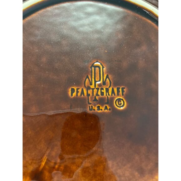 Pfaltzgraff Village Glazed Stoneware Sandwich Plate Brown Drip Rustic Boho - Picture 5 of 5